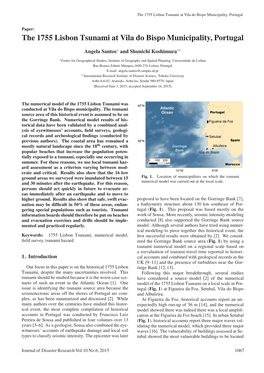 The 1755 Lisbon Tsunami at Vila Do Bispo Municipality, Portugal