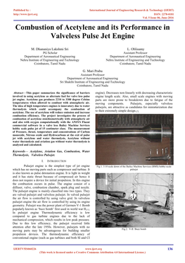 Combustion of Acetylene and Its Performance in Valveless Pulse Jet