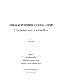 Tradition and Commerce in Cultural Districts