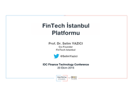 IDC Finance Technology Conference 20 Ekim 2016