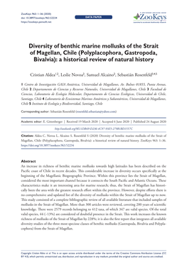 ﻿Diversity of Benthic Marine Mollusks of the Strait of Magellan, Chile