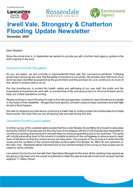 To Download the Irwell Vale, Strongstry & Chatterton Flooding Update Newsletter
