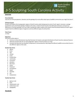 3-5 Sculpting South Carolina Activity