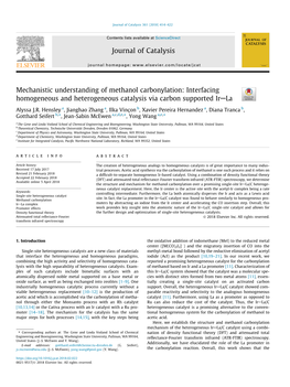 Mechanistic Understanding of Methanol Carbonylation: Interfacing Homogeneous and Heterogeneous Catalysis Via Carbon Supported Irala