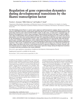 Regulation of Gene Expression Dynamics During Developmental Transitions by the Ikaros Transcription Factor