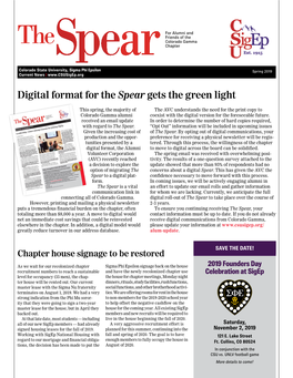 Digital Format for the Spear Gets the Green Light