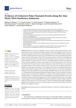 Evidence of Unknown Paleo-Tsunami Events Along the Alas Strait, West Sumbawa, Indonesia