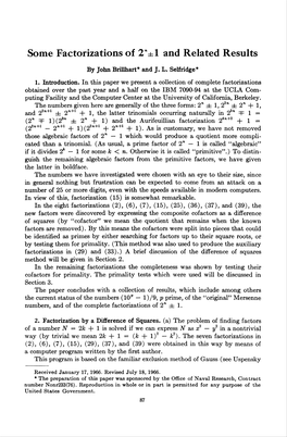 Some Factorizations of 2