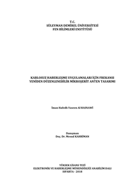 T.C. Süleyman Demirel Üniversitesi Fen Bilimleri Enstitüsü