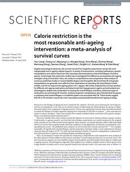 Calorie Restriction Is the Most Reasonable Anti-Ageing Intervention: a Meta-Analysis of Survival Curves