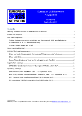 European VLBI Network Newsle`Er