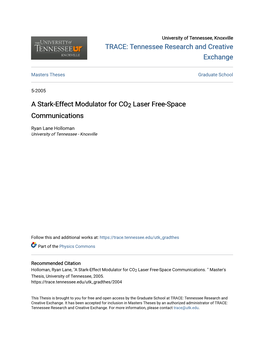 A Stark-Effect Modulator for CO2 Laser Free-Space Communications