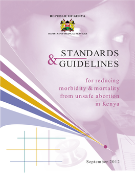 Standard and Guidelines for Reducing Morbidity and Mortality From