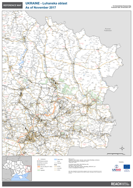 Luhanska Oblast REFERENCE MAP for Humanitarian Purposes Only As of November 2017 Production Date: 20 November 2017