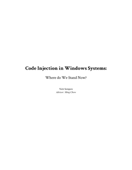 Code Injection in Windows Systems: Where Do We Stand Now?