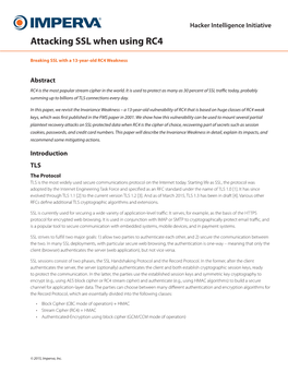 Attacking SSL When Using RC4