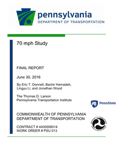 70 Mph Study