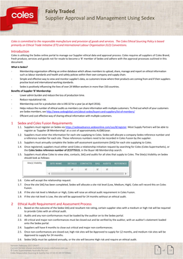 Fairly Traded Supplier Approval and Management Using Sedex