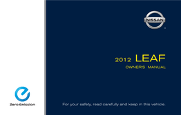 2012 Nissan LEAF Owner's Manual