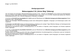 Bebauungsplan C IX „Grüner Weg“ (Satzung)