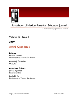 AMAE Open Issue Association of Mexican American Educators Journal