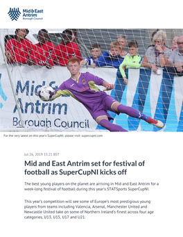 Mid and East Antrim Set for Festival of Football As Supercupni Kicks Off