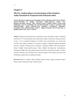 Chapter 5 the Pre-Andean Phases of Construction of the Southern Andes Basement in Neoproterozoic-Paleozoic Times