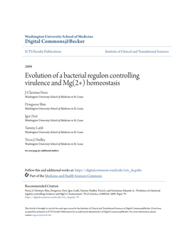 Evolution of a Bacterial Regulon Controlling Virulence and Mg(2+) Homeostasis J