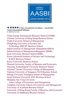 (CEIBS) Chinese University of Hong Kong Business School Fudan