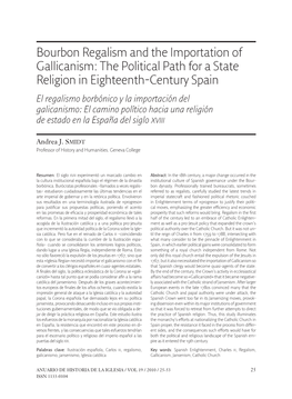 The Political Path for a State Religion in Eighteenth-Century Spain