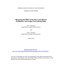 Measuring the Effect of the Zero Lower Bound on Medium- and Longer-Term Interest Rates