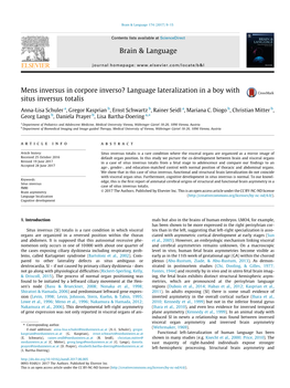 Language Lateralization in a Boy with Situs Inversus Totalis