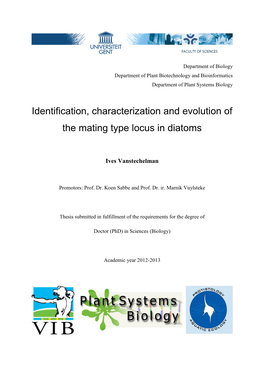 Identification, Characterization and Evolution of the Mating Type Locus in Diatoms