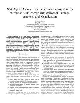 Wattdepot: an Open Source Software Ecosystem for Enterprise-Scale Energy Data Collection, Storage, Analysis, and Visualization