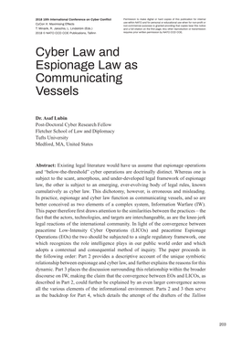 Cyber Law and Espionage Law As Communicating Vessels