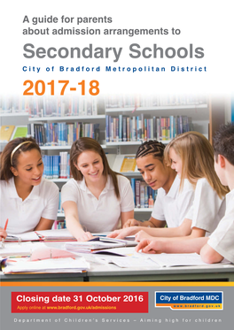 Secondary Schools City of Bradford Metropolitan District 2017-18