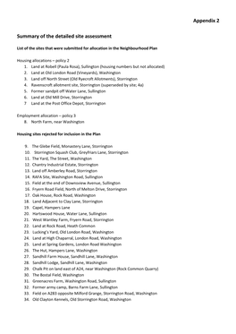 Appendix 2 Summary of the Detailed Site Assessment