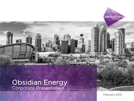 Obsidian Energy Corporate Presentation