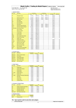 Price List (Washi Crafts)