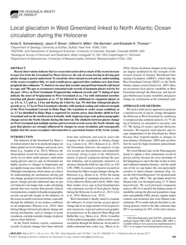 Local Glaciation in West Greenland Linked to North Atlantic Ocean Circulation During the Holocene