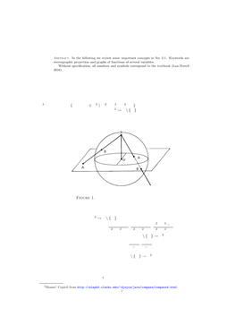 Figure 1. Stereographic Projection from North Pole in Lecture 3 We