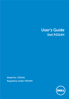 Dell P2314H User's Guide