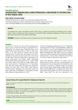 Aleuritopteris Tamburii (Hook.) Ching (Pteridaceae): a New Record to the Fern Flora of West Bengal, India