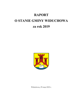 RAPORT O STANIE GMINY WIDUCHOWA Za Rok 2019