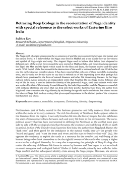 Retracing Deep Ecology in the Reorientation of Naga Identity with Special Reference to the Select Works of Easterine Kire Iralu