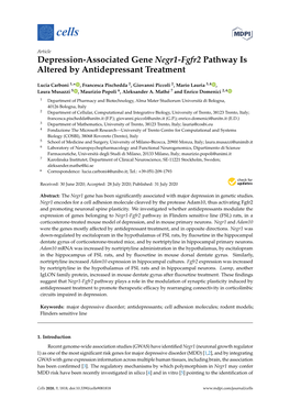 Depression-Associated Gene Negr1-Fgfr2 Pathway Is Altered by Antidepressant Treatment