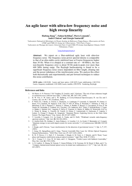 An Agile Laser with Ultra-Low Frequency Noise and High Sweep Linearity