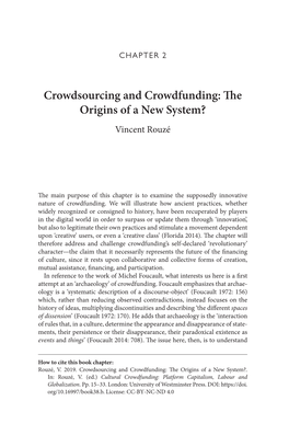 Cultural Crowdfunding:Platform Capitalism, Labour, and Globalization