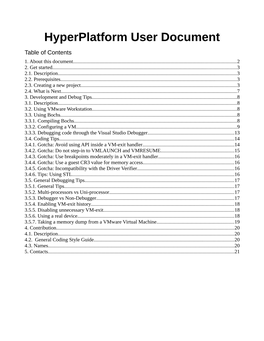 Hyperplatform User Document