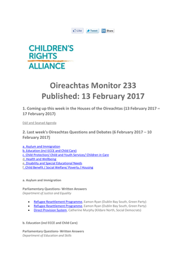 Oireachtas Monitor 233 Published